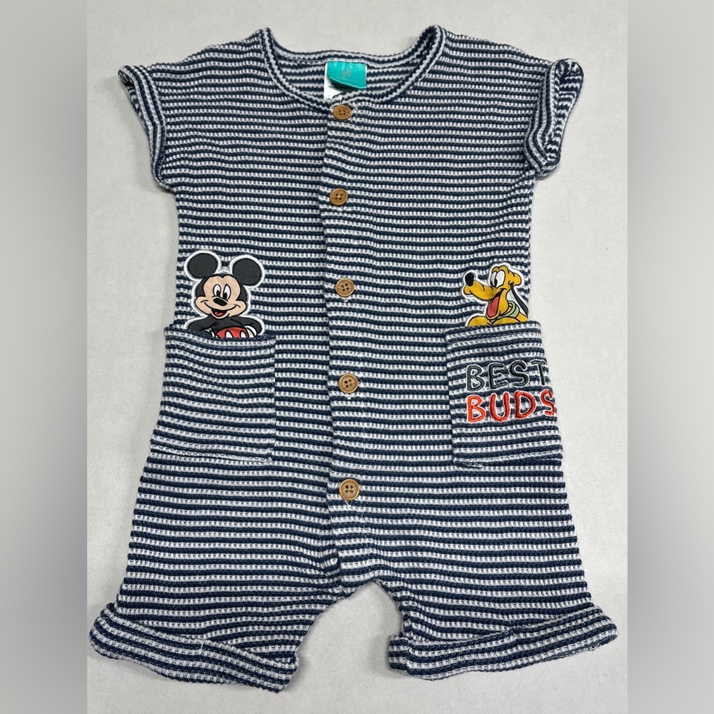 Disney Mickey and Pluto Striped Bodysuit